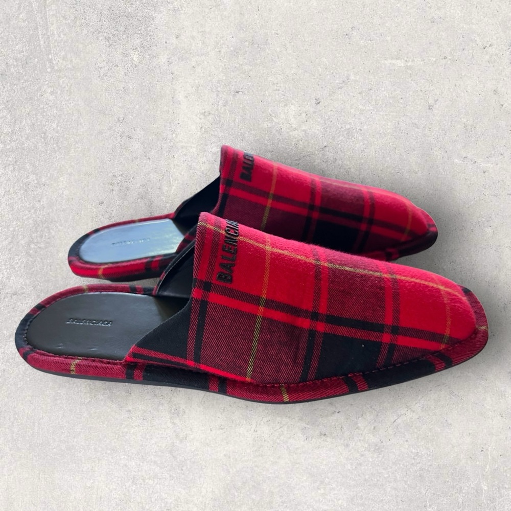 Balenciaga Cosy Tartan Slippers - Picture 3 of 7